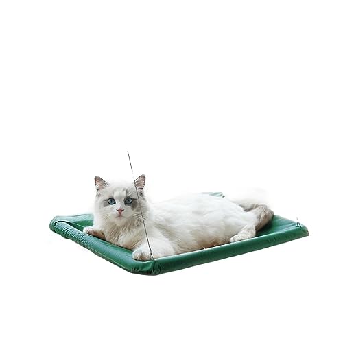 Katze Hängematte Fenster Haustier-Katzen-Hängematte, Hängendes Katzenbett, Lager 20 Kg, Komfortables Kätzchen-Klettergerüst, Katze, Sonniger Fenstersitz, Katzenbett-Zubehör(Dark Green) von YFDGD