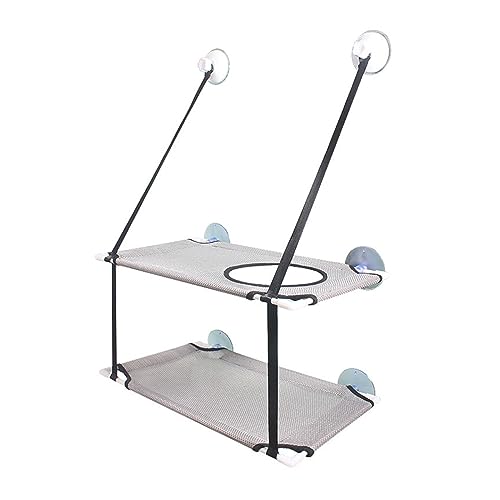 Katze Hängematte Fenster Haustier Sommer Hängematte Bett Hause Bett Wohnzimmer Wand Hängen Haustier Mesh Atmungsaktive Hängematte Bett Schwarz 2 Schicht(Grey2 Layer) von YFDGD