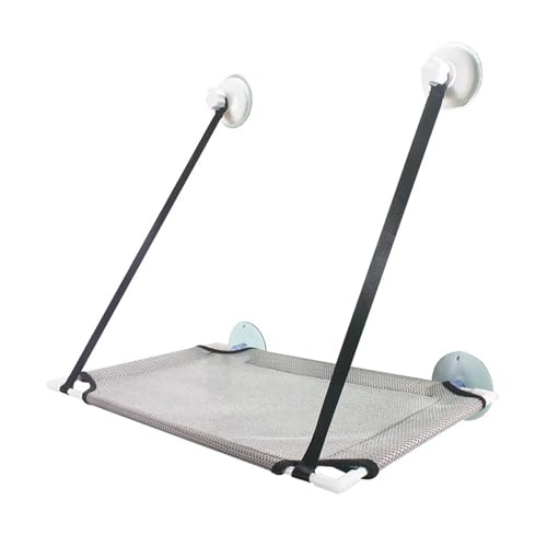 Katze Hängematte Fenster Katze Hängematte Haustier Sommer Hängematte Fenster Bett Hause Bett Wohnzimmer Saugnapf Sicherheit Wand Hängen Haustier Mesh Atmungsaktiv(Single Gray) von YFDGD