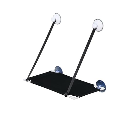 Katze Hängematte Fenster Katze Hängematte Haustier Sommer Hängematte Fenster Bett Hause Bett Wohnzimmer Saugnapf Wand Hängen Haustier Mesh Atmungsaktive Hängematte Bett(Black) von YFDGD