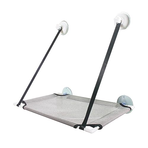 Katze Hängematte Fenster Katze Sommer Hängematte Hause Bett Wohnzimmer Saugnapf Wand Montiert Haustier Atmungsaktive Mesh Hängematte(Gray Single Layer) von YFDGD