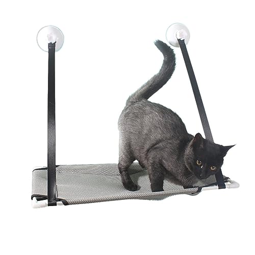 Katze Hängematte Fenster Katzen-Fenstersitzstange, Holzmontage, Hängebett, Waschbar, Sperrholz-Hängematte, Hängebett for Haustier, Kätzchen, Klettergerüst, Fenstersitz, Nest(Black) von YFDGD