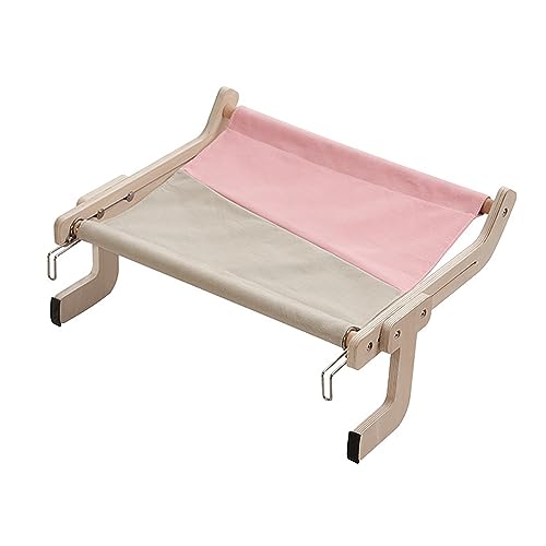 Katze Hängematte Fenster Katzen-Hängebett, Stabile Katzen-Hängematten-Betten, Zusammenbauen, Hölzerner Welpen-Kätzchen-Klettergerüst-Sitz, Haustier-Fenster-Seitennest, Leicht Waschbar(Pink) von YFDGD