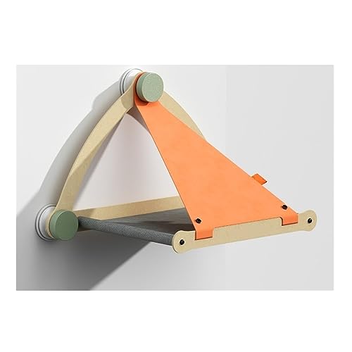 Katze Hängematte Fenster Katzen-Hängematte, Haustier-Hängebetten, Weiches Regal Zur Fenstersitzmontage, Fasst Bis Zu 13 Kg, Abnehmbare Vorräte(Orange) von YFDGD