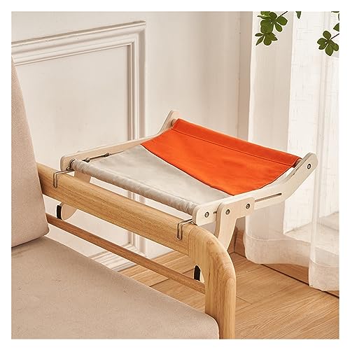Katze Hängematte Fenster Katzen-Hängemattenbetten, Hängende Holzhängematten, Katzenhaus, Regal, Bequem, Warm, Frettchen-Haustierbettzubehör(Gray-Orange) von YFDGD