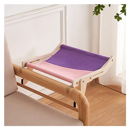 Katze Hängematte Fenster Katzen-Hängemattenbetten, Hängende Holzhängematten, Katzenhaus, Regal, Bequem, Warm, Frettchen-Haustierbettzubehör(Pink-Purple) von YFDGD