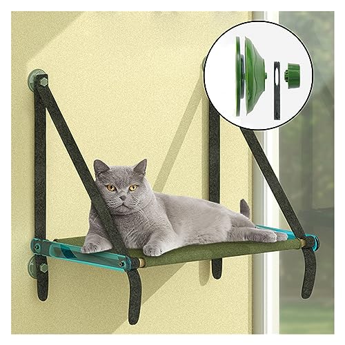 Katze Hängematte Fenster Katzenbett, Katzensauger, Katzenhängemattennest, Hängendes Katzenbett, Hängendes Nest, Heimtierbedarf, Komfort, Fensterbank, Katzennest(Green) von YFDGD