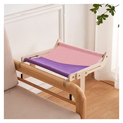 Katze Hängematte Fenster Katzenbett-Hängematte, Hängendes Haustierkissen, Fenster, Balkon, Sofa, Holz, Waschbar, Abnehmbare Haustiermatte, Zubehör for Katzen(A-Pink Purple) von YFDGD