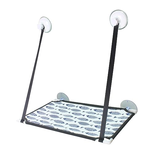 Katze Hängematte Fenster Katzenbett for Aufhängen Am Fenster, Doppellagige Haustier-Hängematte, Sonniger Fenstersitz, Kätzchen-Nestbett for Katzen Mit 25 Kg, Katzenzubehör(J Single Layer) von YFDGD