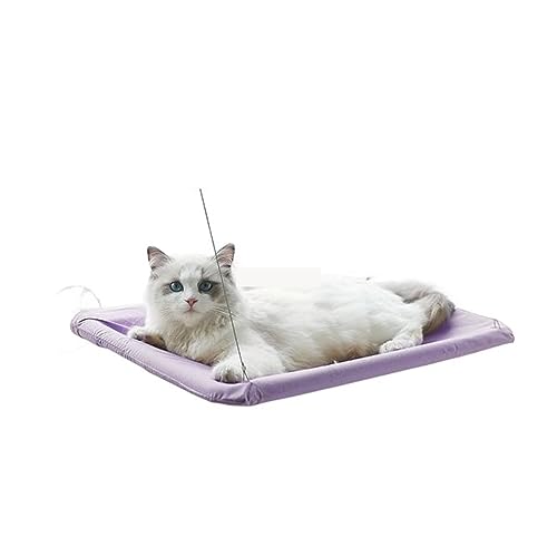 Katze Hängematte Fenster Katzenbettfenster, Katzenfenster-Hängematte, Fenstersitzstange, Sicherheits-Katzenregale, Platzsparender, Am Fenster Montierter Katzensitz for Große Katzen(Purple) von YFDGD