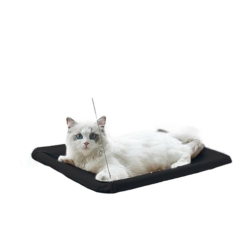 Katze Hängematte Fenster Katzenfenster-Hängemattensitz, Großes Katzen-Hängemattenbett for Drinnen, Katzen, Ruhesitz, Sicherheit, Atmungsaktiv, Waschbar(Black) von YFDGD