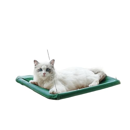 Katze Hängematte Fenster Katzenfenster-Hängemattensitz, Großes Katzen-Hängemattenbett for Drinnen, Katzen, Ruhesitz, Sicherheit, Atmungsaktiv, Waschbar(Green) von YFDGD