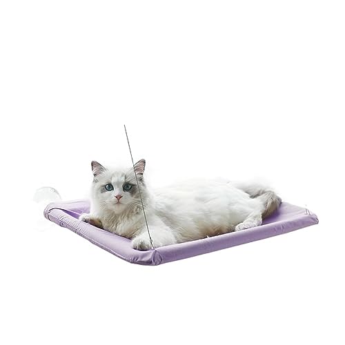 Katze Hängematte Fenster Katzenfenster-Hängemattensitz, Großes Katzen-Hängemattenbett for Drinnen, Katzen, Ruhesitz, Sicherheit, Atmungsaktiv, Waschbar(Purple-01) von YFDGD