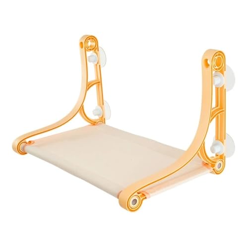 Katze Hängematte Fenster Katzenfenster-Sitzstange, Katzen-Hängematten-Fenster Mit Zwei Nutzungsmodi Und Einfach Zu Installierendem Katzen-Fensterbett, Orange, 55 X 32,5 cm(Orange) von YFDGD