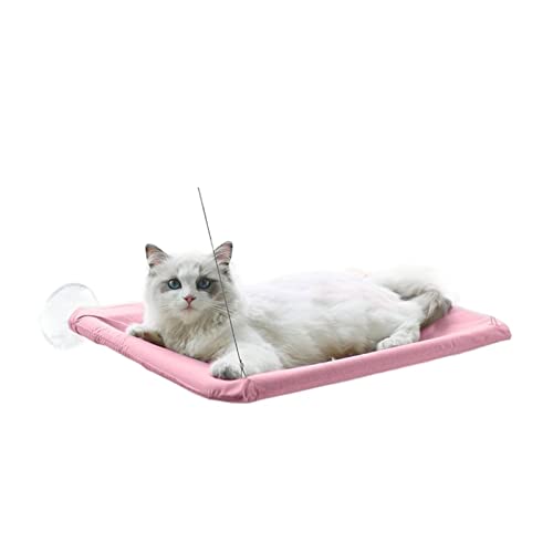 Katze Hängematte Fenster Katzenhängematte, 360° Sonniger Sitz, Platzsparende Katzenbetten for Katzen Im Innenbereich, Hängegestell, Schlafschaukel-Zubehör(Pink) von YFDGD