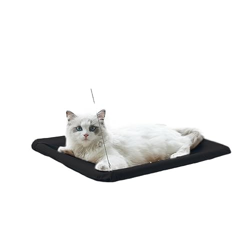 Katze Hängematte Fenster Katzenhängematte for Aufhängen, Katzenbett Mit 20 Kg, Bequeme Katze, Sonniger Fenstersitz, Halterung for Kätzchen, Klettergerüst, Haustierzubehör(Black) von YFDGD
