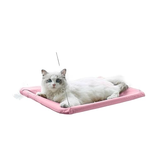 Katze Hängematte Fenster Katzenhängematte for Aufhängen, Katzenbett Mit 20 Kg, Bequeme Katze, Sonniger Fenstersitz, Halterung for Kätzchen, Klettergerüst, Haustierzubehör(Pink) von YFDGD