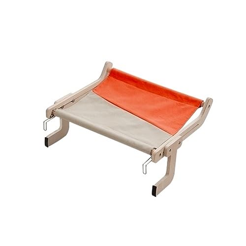 Katze Hängematte Fenster Robustes Hängebett Aus Holz for Katzenfenster, Baumwollleinen, Leicht Waschbar, Mehrlagiges Sperrholz, Heiß Verkaufte Hängematten-Nestbetten(Gray Orange B) von YFDGD