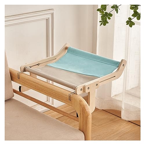 Katze Hängematte Fenster Robustes Katzensofa, Fensterkanten-Sitzstange, Holzmontage, Hängebett, Baumwollleinen, Leicht Zu Reinigen, Mehrschichtige Sperrholz-Fensterkanten-Hängematte(A-Blue) von YFDGD