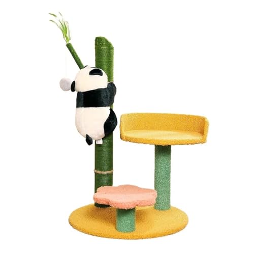 Katze Klettergerüst Sisal Schleifen Klaue Nest Holz Klettergerüst Necken Katze Springen Plattform Niedlichen Panda Modellieren Heimtierbedarf(Panda high Low) von YFDGD