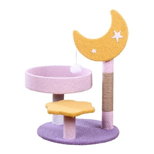 Katzenturm Vierschichtiges Katzenklettergerüst Katzenbaumhaus Springbaum Sisalkratzer for Katzen Kratzbaum Kätzchen Kratzspielzeug(Star) von YFDGD
