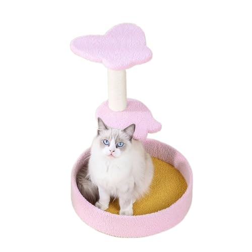 Schmetterling, Dreischichtig, Katzen-Klettergerüst, Grün, Hellblau, Blütenblatt, Katzenstreu, Katzensprungplattform, Katzenschleifkrallen, Doppelkugel(Pink) von YFDGD