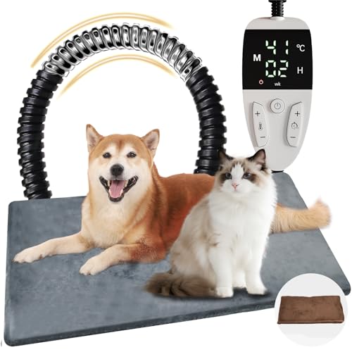 YFFU Heizdecke für Katze Hunde 70x45cm,wasserdichte Haustier Heizkissen Katze mit Thermostat Einstellbarem Timer und Temperatur regler,Heizmatte Hund für Warme Welpen im Winter,Zwei Bezüge YFFU Heizdecke für Katze Hunde 70x45cm,wasserdichte Haustier Heizkissen Katze mit Thermostat Einstellbarem Timer und Temperatur regler,Heizmatte Hund für Warme Welpen im Winter,Zwei Bezüge von YFFU