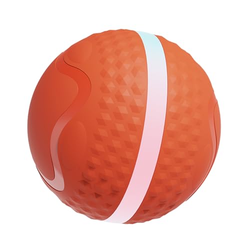 YFSAN Motion Activated Dog Smart Ball Interactive Hundespielzeug mit LED -Leuchten automatische Rollkugelspielzeug für kleine/mittlere Hunde USB wiederaufladbar (Orange) von YFSAN