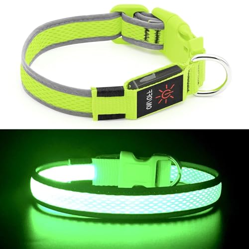 Wiederaufladbares LED-Welpenhalsband, YFbrite LED-Katzenhalsband, Bequem Leuchtende Welpenhalsbänder (Multi-Color, Medium) von YFbrite