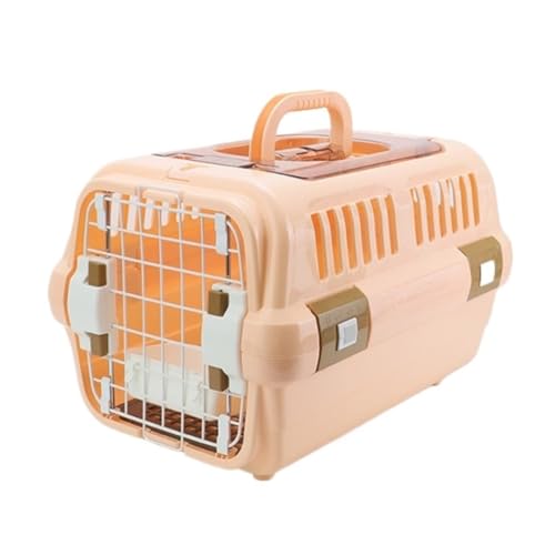 Katzentasche Haustier-Airline-Box, Flugzeug-Check-in, Raumkapsel, Kleiner Hund, Auto, Tragbar, Tragbare Hunde-Reisebox, Katzentasche Haustierkäfig(Orange) von YGDYFDC