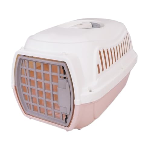 Katzentasche Haustier-Airline-Box, Haustierliebende Haustier-Airline-Box, Tragbare Hunde-Reisebox, Kunststoff-Katzenkäfig, Katzen-Reisetasche Haustierkäfig(Pink) von YGDYFDC