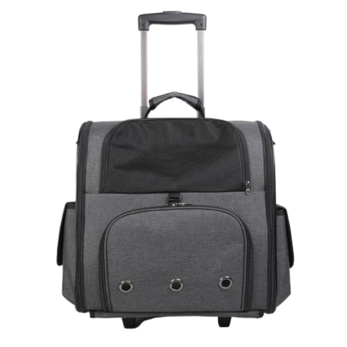 Katzentasche Haustier-Trolley-Rucksack for Den Außenbereich, Praktische Katzentasche, Faltbare Haustier-Trolley-Katzentasche, Multifunktionale Katzentasche Haustierkäfig(Black) von YGDYFDC