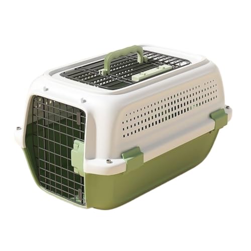 Katzentasche Katzen-Airline-Box, Tragbarer Reise-Katzenkäfig, Haustier-Hundekäfig, Kleiner Hund, Kaninchen, Transportraum, Katzentaschenzubehör Haustierkäfig(Green) von YGDYFDC