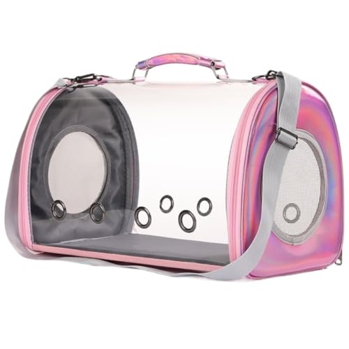 Katzentasche Katzentasche, Modisch, Einfach, Tragbar, Panorama-transparenter Rucksack, Atmungsaktiv, for Den Außenbereich, Tragbare Haustiertasche Haustierkäfig(Pink) von YGDYFDC