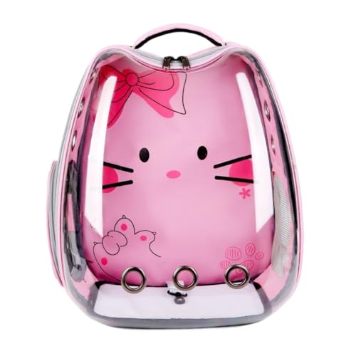 Katzentasche Katzentasche, Panoramisch, Transparent, Haustier-Ausflugstasche, Atmungsaktiv, Faltbar, Tragbare Haustiertasche, Multifunktionale Katzentasche Haustierkäfig(Pink) von YGDYFDC