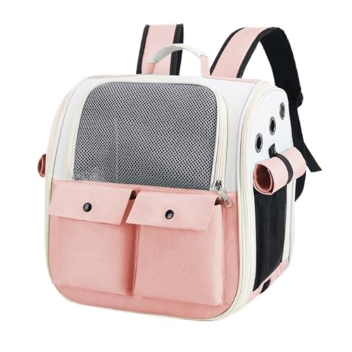 Katzentasche Modische Ausflugstasche for Haustiere. Tragbarer, Einfarbiger Rucksack Im Ins-Stil, Multifunktionale Katzentasche Haustierkäfig(Pink) von YGDYFDC