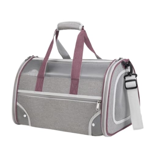 Katzentasche Modische Katzentasche, Tragbare, Tragbare Umhängetasche for Katzen, Atmungsaktive, Faltbare Vier-Jahreszeiten-Haustiertasche Haustierkäfig(Purple) von YGDYFDC