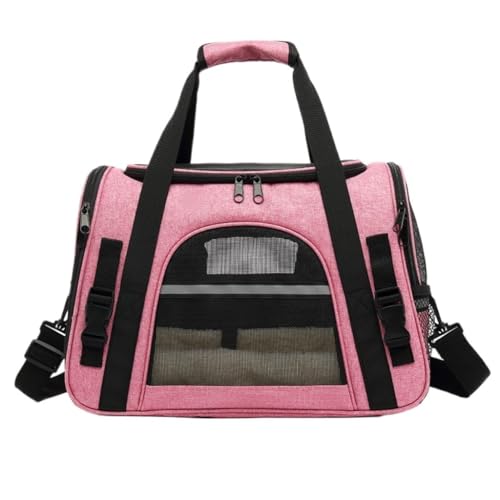 Katzentasche Multifunktionale Katzentasche, Tragbare Haustiertasche, Atmungsaktive Hundetasche, Reise-Katzentasche Aus Oxford-Stoff, Tragbarer Rucksack Haustierkäfig(Pink) von YGDYFDC