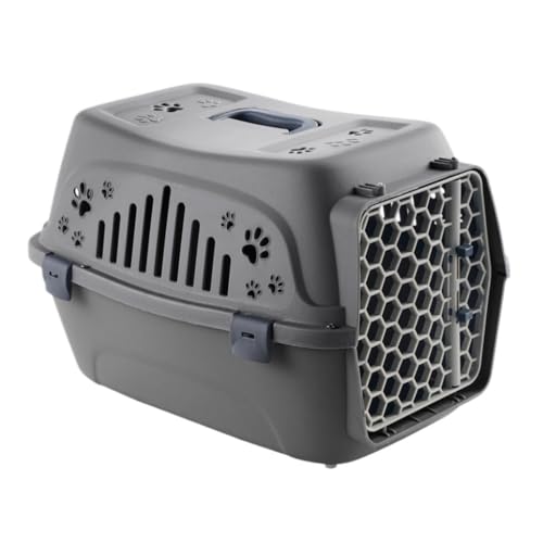 Katzentasche Pet Airline Box Tragbare Pet Airline Box Hund Katze Hand Check-in Box Mit Pedal Transport Box Kaninchen Käfig Haustierkäfig(Black) von YGDYFDC