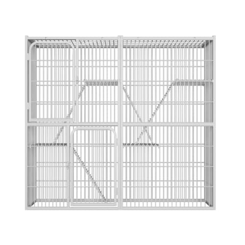 Luxus-Katzenhaus Katzenkäfig, Freiraum, Katzenkäfig, Villa, dreistöckig, for den Haushalt, Katzenhaus, Katzenhaus, Katzenschrank, Katzennest, Katzenklettergerüst Cat House(Black,77 * 53 * 58cm) von YGDYFDC