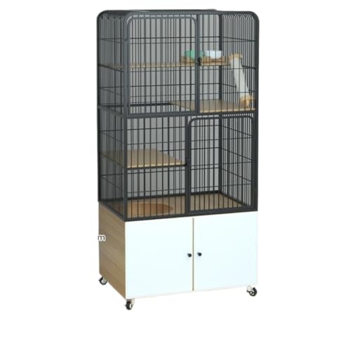 YGDYFDC Luxus-Katzenhaus Katzenvilla Katzenhaus Home Indoor Katzenschrank Mit Toilette Geschlossene Katzentoilette Katzennest Integriertes Katzenhaus Cat House(Black) von YGDYFDC