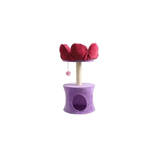 YGDYFDC Katzen Klettern Abnehmbarer und waschbarer Sisal-Kletterrahmen for Katzen mit Nest, mehrschichtiges Katzen-Kletterbaum-Kratzspielzeug Leicht zu reinigen(Purple) von YGDYFDC
