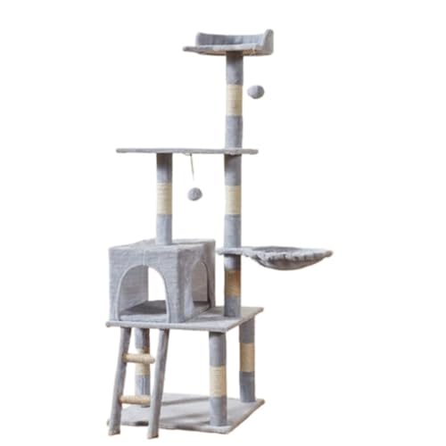 YGDYFDC Katzen Klettern Fat Cat Fünfstöckige Villa, Katzenklettergerüst, Katzenbaum, Tuch, Katzensprungplattform, Katzenspielzeug, geeignet for Hauskatzen Leicht zu reinigen(1Grey) von YGDYFDC