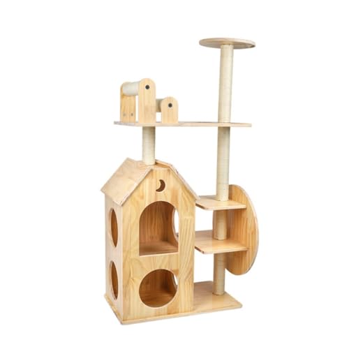 YGDYFDC Katzen Klettern Massivholz-Katzenklettergerüst, großes Katzennest, Sprungplattform, hölzerner Katzenkratzbaum, Kratzbrettspielzeug Leicht zu reinigen YGDYFDC Katzen Klettern Massivholz-Katzenklettergerüst, großes Katzennest, Sprungplattform, hölzerner Katzenkratzbaum, Kratzbrettspielzeug Leicht zu reinigen von YGDYFDC