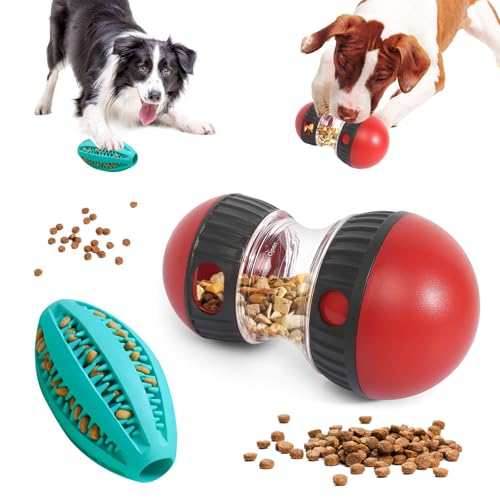 Hunde Intelligenzspielzeug, 2 Stück Intelligenzspielzeug für Hunde Interaktives Hundespielzeug Intelligenz Slow Feeder Ball für Hunde, Rollender Leckerli Spender Snackball für Kleine Mittlere Hunde von YGKYMVW