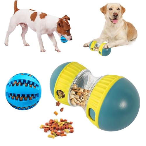 YGKYMVW Interaktives Hundespielzeug, 2 Stück Hunde Intelligenzspielzeug Leckerli Spender für Hunde Intelligenz Langsame Fütterung, Rollender Snackball Slow Feeder Ball für Kleine Mittlere von YGKYMVW