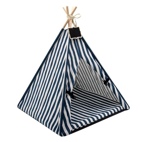 Katzenzelt Haustier Zelt Haus Katze Bett Tragbare Hund Katze Tipi Tragbare Welpen Kätzchen Indoor Outdoor Zwinger for Haustier Katzen Zelt Kleine Tiere Bett(Blue) von YGMNQAL