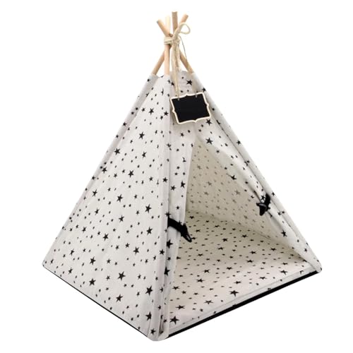 Katzenzelt Haustier Zelt Haus Katze Bett Tragbare Hund Katze Tipi Tragbare Welpen Kätzchen Indoor Outdoor Zwinger for Haustier Katzen Zelt Kleine Tiere Bett(White) von YGMNQAL
