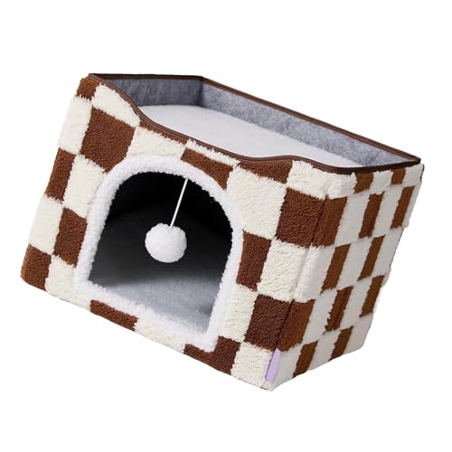 YHAILI Versteck Bett, tragbares Haustier-Schlafversteck bequemes, dickes Plüschhaus für Hunde und Katzen, Höhlenbett, Versteck für den Innenbereich YHAILI Versteck Bett, tragbares Haustier-Schlafversteck bequemes, dickes Plüschhaus für Hunde und Katzen, Höhlenbett, Versteck für den Innenbereich von YHAILI