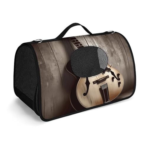 Haustier-Handtasche, Gitarrenbilder, modische Hundetragetasche, Haustier-Tragetasche, Reise-Haustier-Handtasche für Katzen und kleine Hunde Haustier-Handtasche, Gitarrenbilder, modische Hundetragetasche, Haustier-Tragetasche, Reise-Haustier-Handtasche für Katzen und kleine Hunde von YHEGBFD